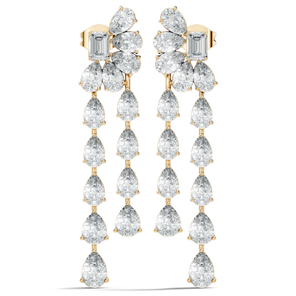 5.36 Carat Emerald & Pear Shape Lab Grown Diamond Elegance Vintage Earrings Daily wear For Women - HIGHCARAT DIAMONDS