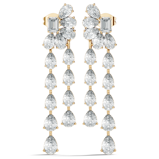 5.36 Carat Emerald & Pear Shape Lab Grown Diamond Elegance Vintage Earrings Daily wear For Women - HIGHCARAT DIAMONDS