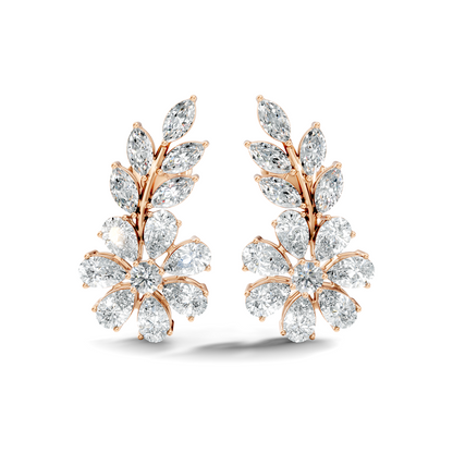 3.64 Ct Marquise Round Pear Shape Diamond Very classic And Stunning 10k White Gold Diamond Earrings For Her - HIGHCARAT DIAMONDS