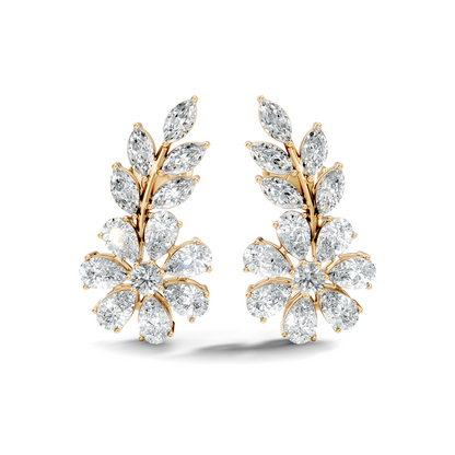 3.64 Ct Marquise Round Pear Shape Diamond Very classic And Stunning 10k White Gold Diamond Earrings For Her - HIGHCARAT DIAMONDS