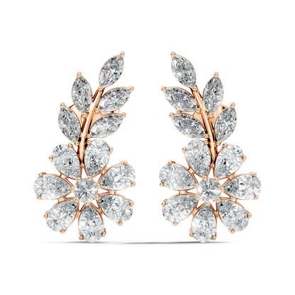 3.64 Ct Marquise Round Pear Shape Diamond Very classic And Stunning 10k White Gold Diamond Earrings For Her - HIGHCARAT DIAMONDS