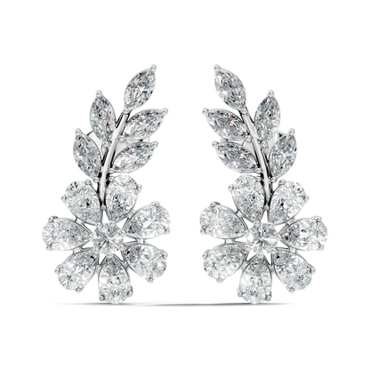 3.64 Ct Marquise Round Pear Shape Diamond Very classic And Stunning 10k White Gold Diamond Earrings For Her - HIGHCARAT DIAMONDS