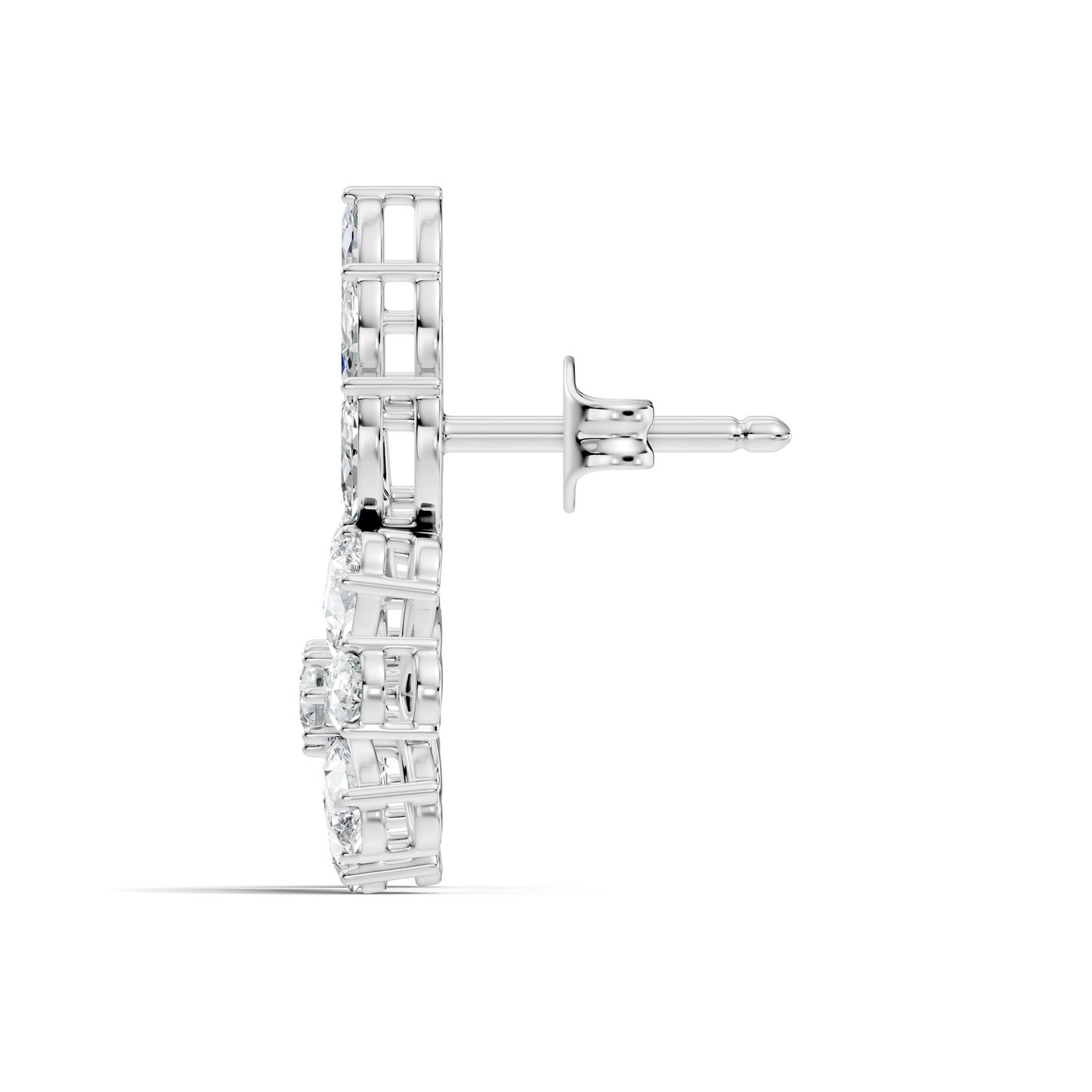 3.64 Ct Marquise Round Pear Shape Diamond Very classic And Stunning 10k White Gold Diamond Earrings For Her - HIGHCARAT DIAMONDS