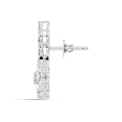 3.64 Ct Marquise Round Pear Shape Diamond Very classic And Stunning 10k White Gold Diamond Earrings For Her - HIGHCARAT DIAMONDS