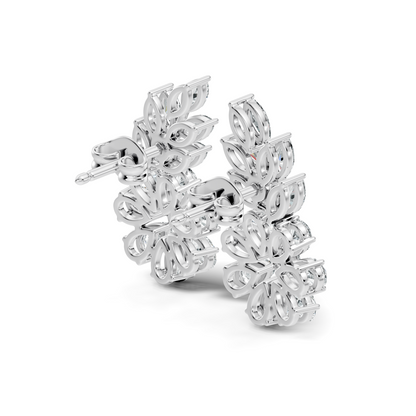 3.64 Ct Marquise Round Pear Shape Diamond Very classic And Stunning 10k White Gold Diamond Earrings For Her - HIGHCARAT DIAMONDS
