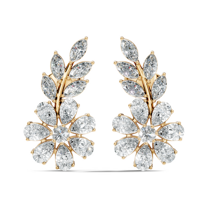 3.64 Ct Marquise Round Pear Shape Diamond Very classic And Stunning 10k White Gold Diamond Earrings For Her - HIGHCARAT DIAMONDS