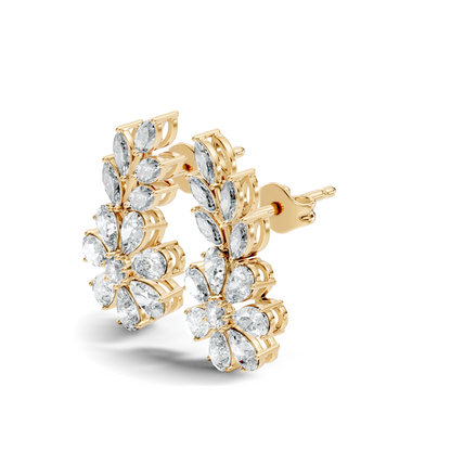 3.64 Ct Marquise Round Pear Shape Diamond Very classic And Stunning 10k White Gold Diamond Earrings For Her - HIGHCARAT DIAMONDS