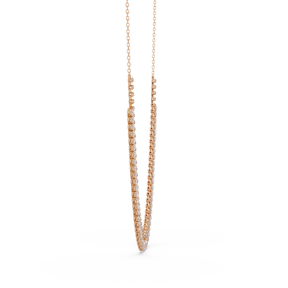 Drops Prong Round & Pear Lab Grown Diamond Graduation Necklace - HIGHCARAT DIAMONDS