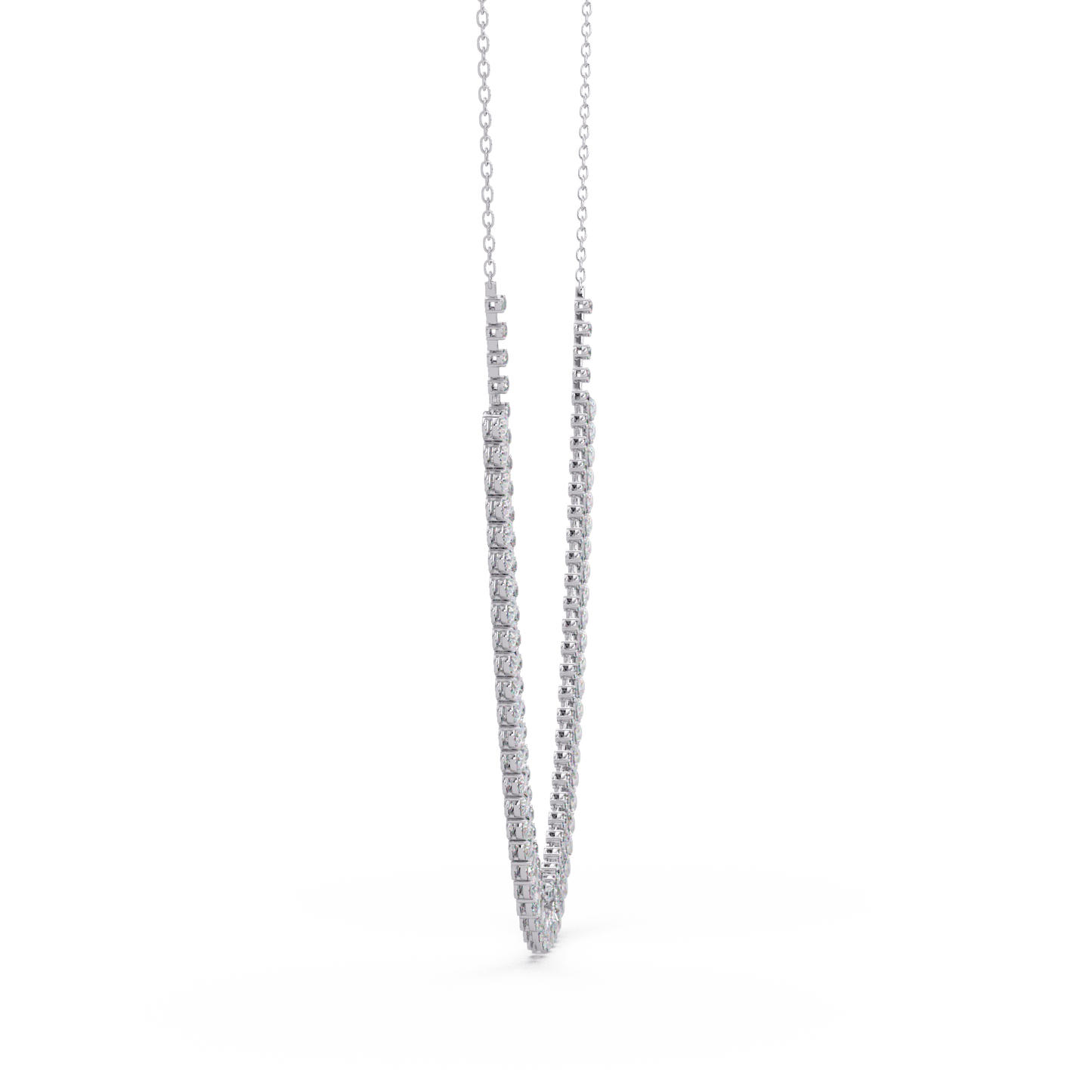 Drops Prong Round & Pear Lab Grown Diamond Graduation Necklace - HIGHCARAT DIAMONDS