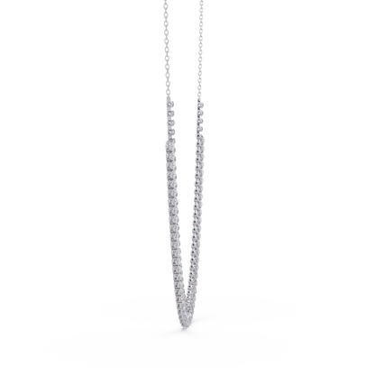 Drops Prong Round & Pear Lab Grown Diamond Graduation Necklace - HIGHCARAT DIAMONDS