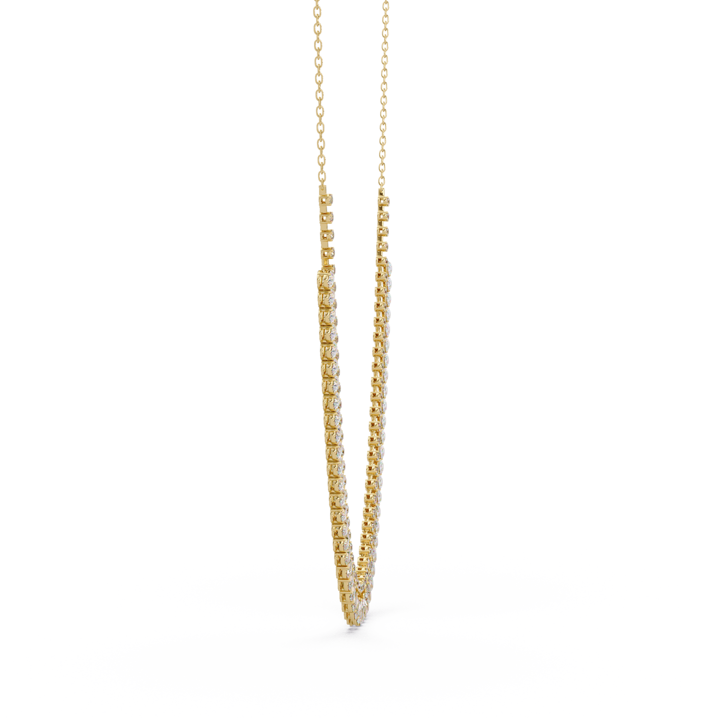 Drops Prong Round & Pear Lab Grown Diamond Graduation Necklace - HIGHCARAT DIAMONDS