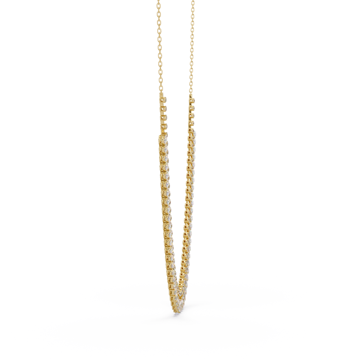 Drops Prong Round & Pear Lab Grown Diamond Graduation Necklace - HIGHCARAT DIAMONDS
