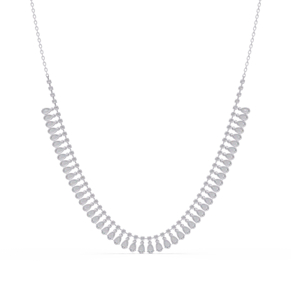 Drops Prong Round & Pear Lab Grown Diamond Graduation Necklace - HIGHCARAT DIAMONDS