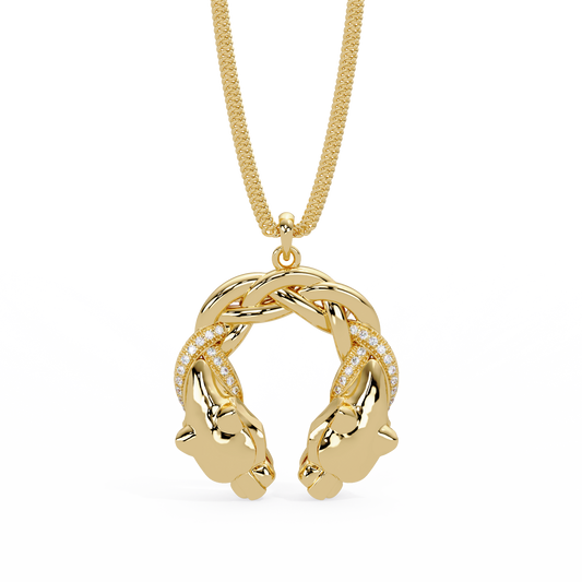 Dual Koi Fish Infinity Lab Grown Diamond Pendant - HIGHCARAT DIAMONDS