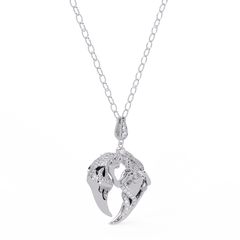 Dual Mermaid Shape Diamond Pendant Necklace in Rose Gold - HIGHCARAT DIAMONDS