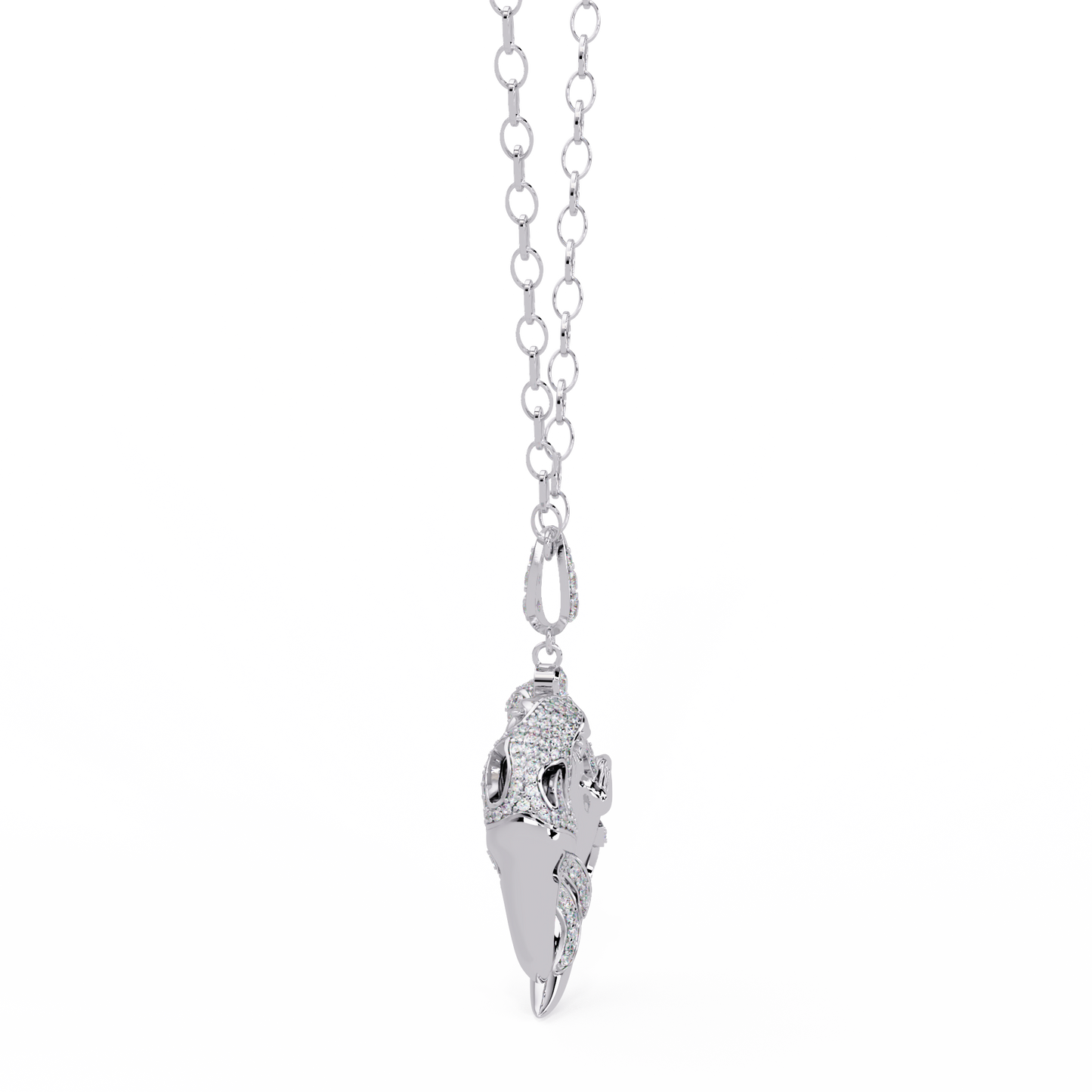 Dual Mermaid Shape Diamond Pendant Necklace in Rose Gold - HIGHCARAT DIAMONDS