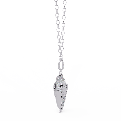 Dual Mermaid Shape Diamond Pendant Necklace in Rose Gold - HIGHCARAT DIAMONDS