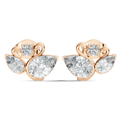 Round & Pear Shape 2.12 Ct Natural & Lab grown Diamond Occasionally Wear diamond Earrings for Women - HIGHCARAT DIAMONDS