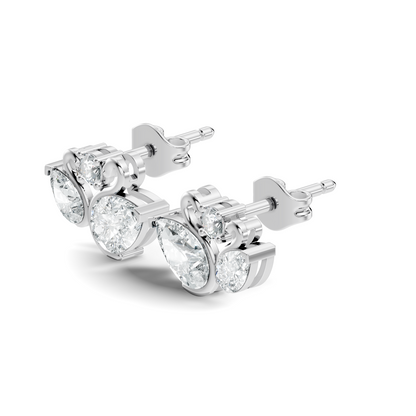 Round & Pear Shape 2.12 Ct Natural & Lab grown Diamond Occasionally Wear diamond Earrings for Women - HIGHCARAT DIAMONDS