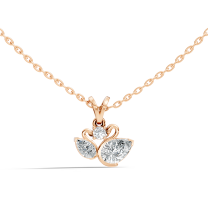 Chic White Gold Pendant with Pear & Round Lab-Grown Diamonds Anniversary Gift Idea - HIGHCARAT DIAMONDS