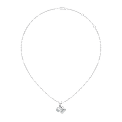 Chic White Gold Pendant with Pear & Round Lab-Grown Diamonds Anniversary Gift Idea - HIGHCARAT DIAMONDS
