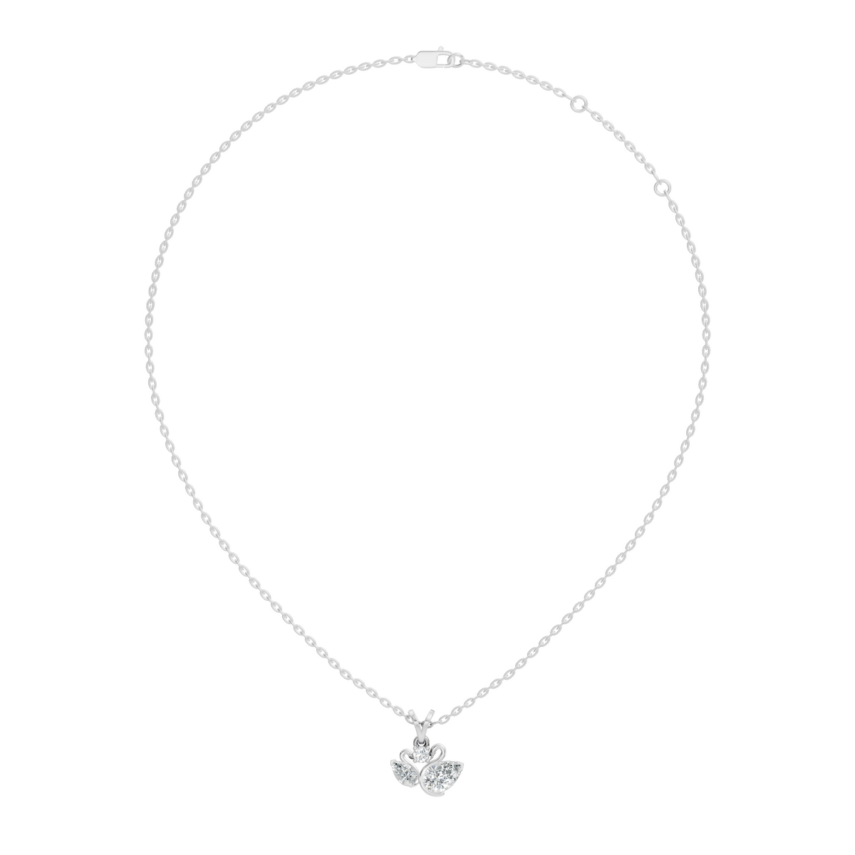 Chic White Gold Pendant with Pear & Round Lab-Grown Diamonds Anniversary Gift Idea - HIGHCARAT DIAMONDS