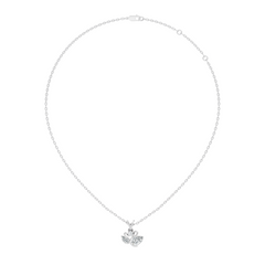 Chic White Gold Pendant with Pear & Round Lab-Grown Diamonds Anniversary Gift Idea - HIGHCARAT DIAMONDS