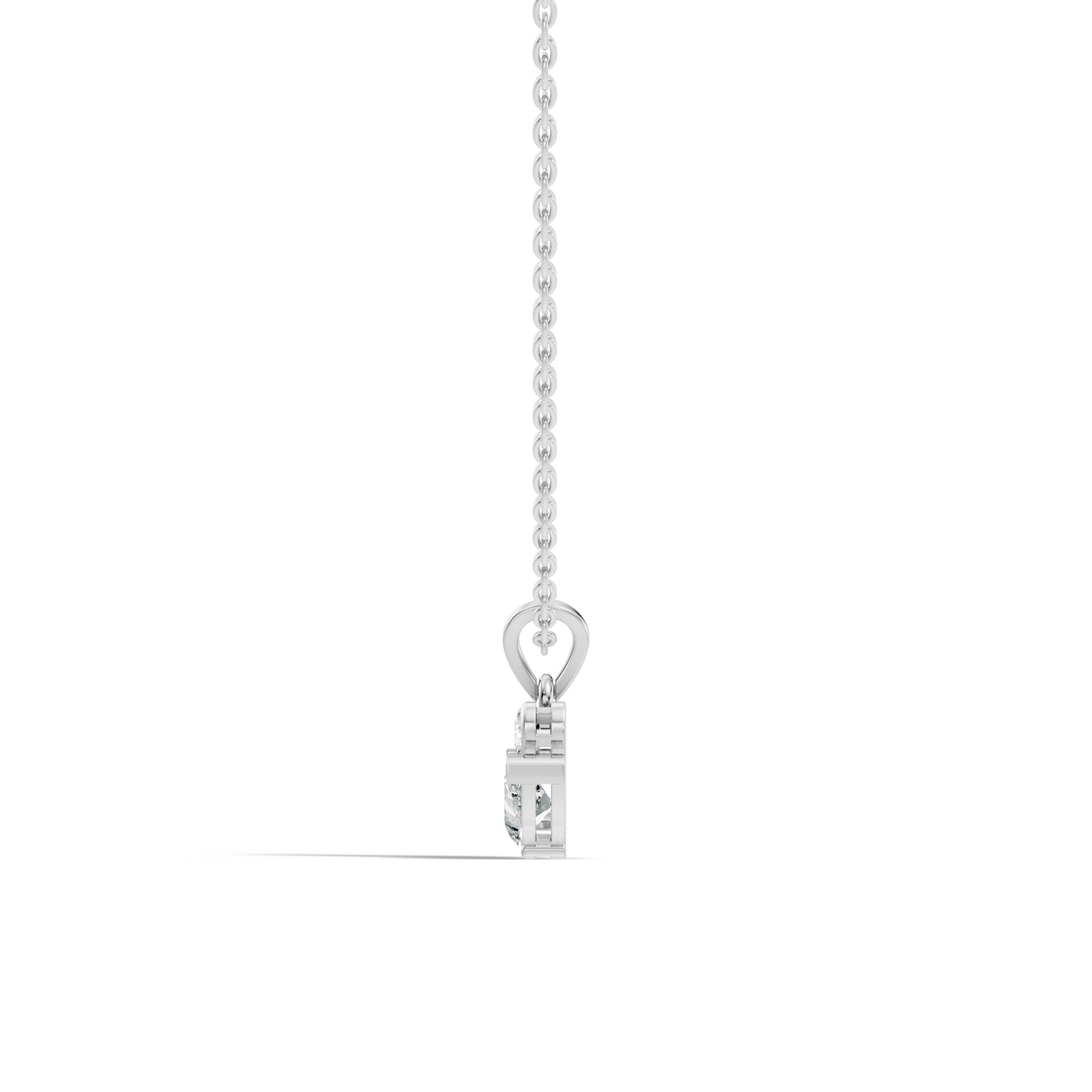Chic White Gold Pendant with Pear & Round Lab-Grown Diamonds Anniversary Gift Idea - HIGHCARAT DIAMONDS