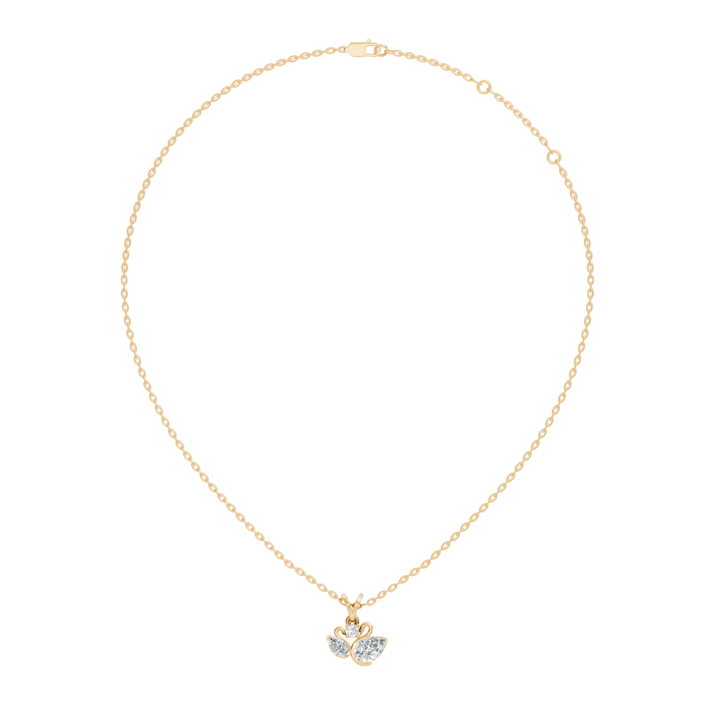 Chic White Gold Pendant with Pear & Round Lab-Grown Diamonds Anniversary Gift Idea - HIGHCARAT DIAMONDS