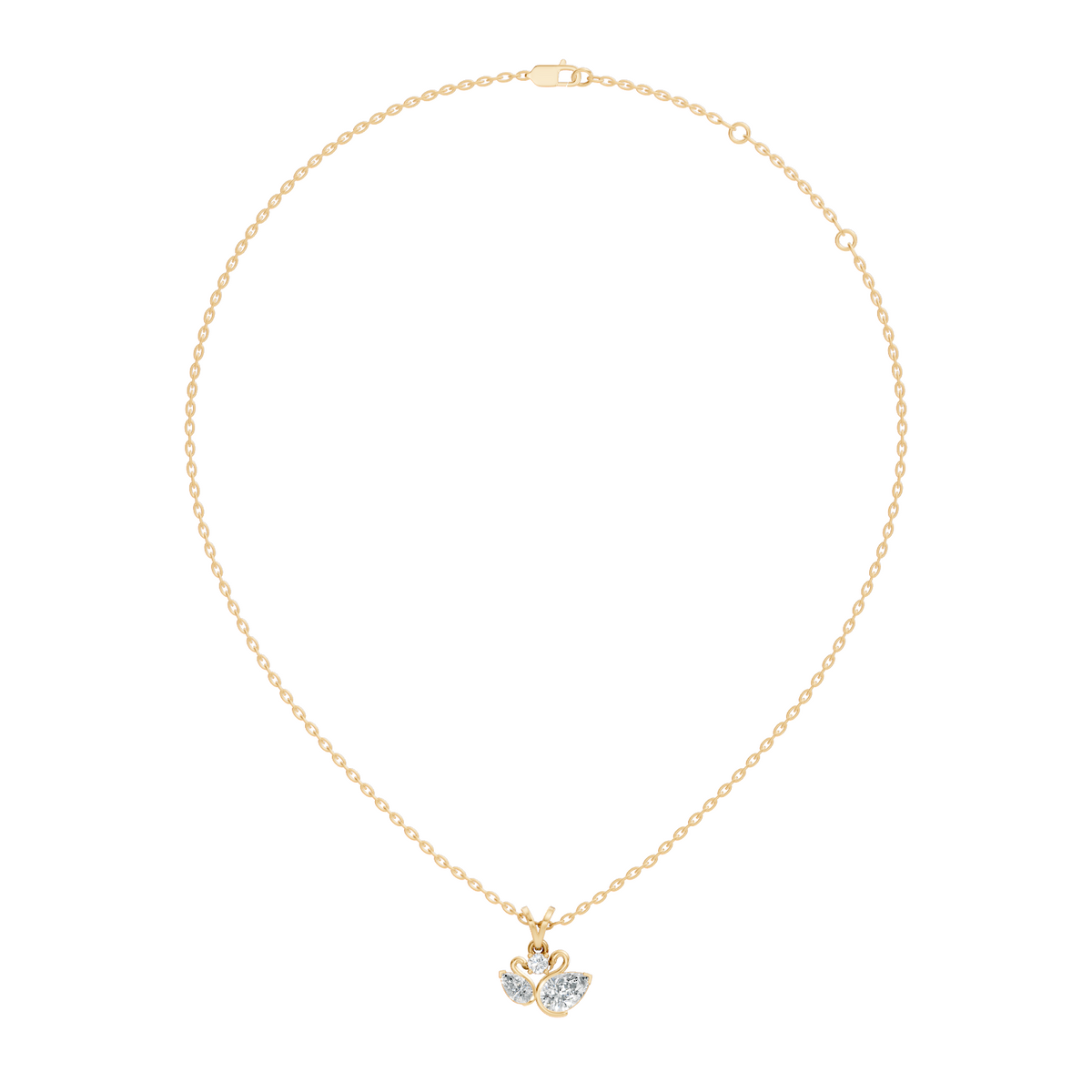 Chic White Gold Pendant with Pear & Round Lab-Grown Diamonds Anniversary Gift Idea - HIGHCARAT DIAMONDS