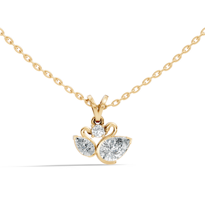 Chic White Gold Pendant with Pear & Round Lab-Grown Diamonds Anniversary Gift Idea - HIGHCARAT DIAMONDS