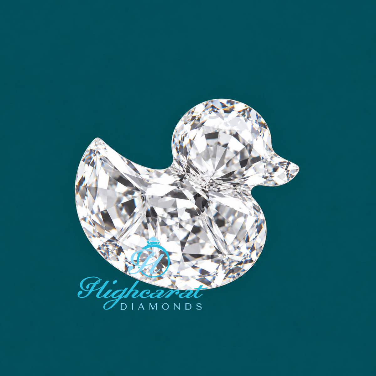 Duck cut animal shaped lab grown diamond