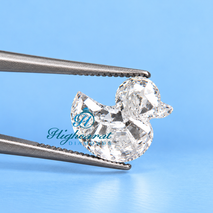 Duck shape fancy cut lab grown diamond