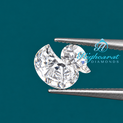 Close-up of duck cut animal shape diamond