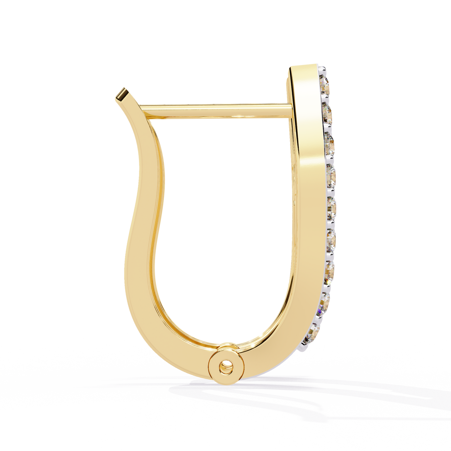 Baguette And Round Cut Diamond Sparkling Art Deco Dainty Cluster Statement Party Wear Hoop Earring Gift For Her