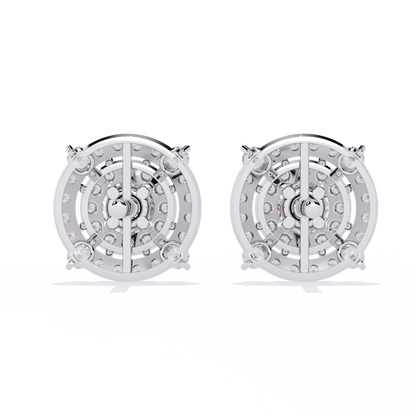 2.29 Ct Round Cut Lab Grown  Diamond Antique Cluster Prong Set Minimalist Daily Wear Stud Earring