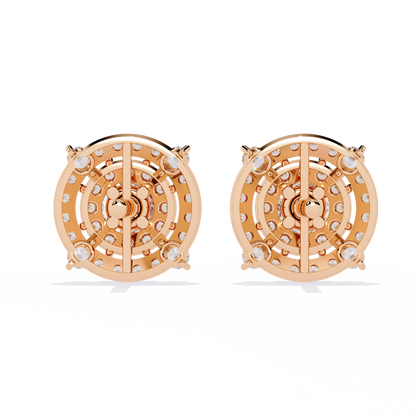 2.29 Ct Round Cut Lab Grown  Diamond Antique Cluster Prong Set Minimalist Daily Wear Stud Earring