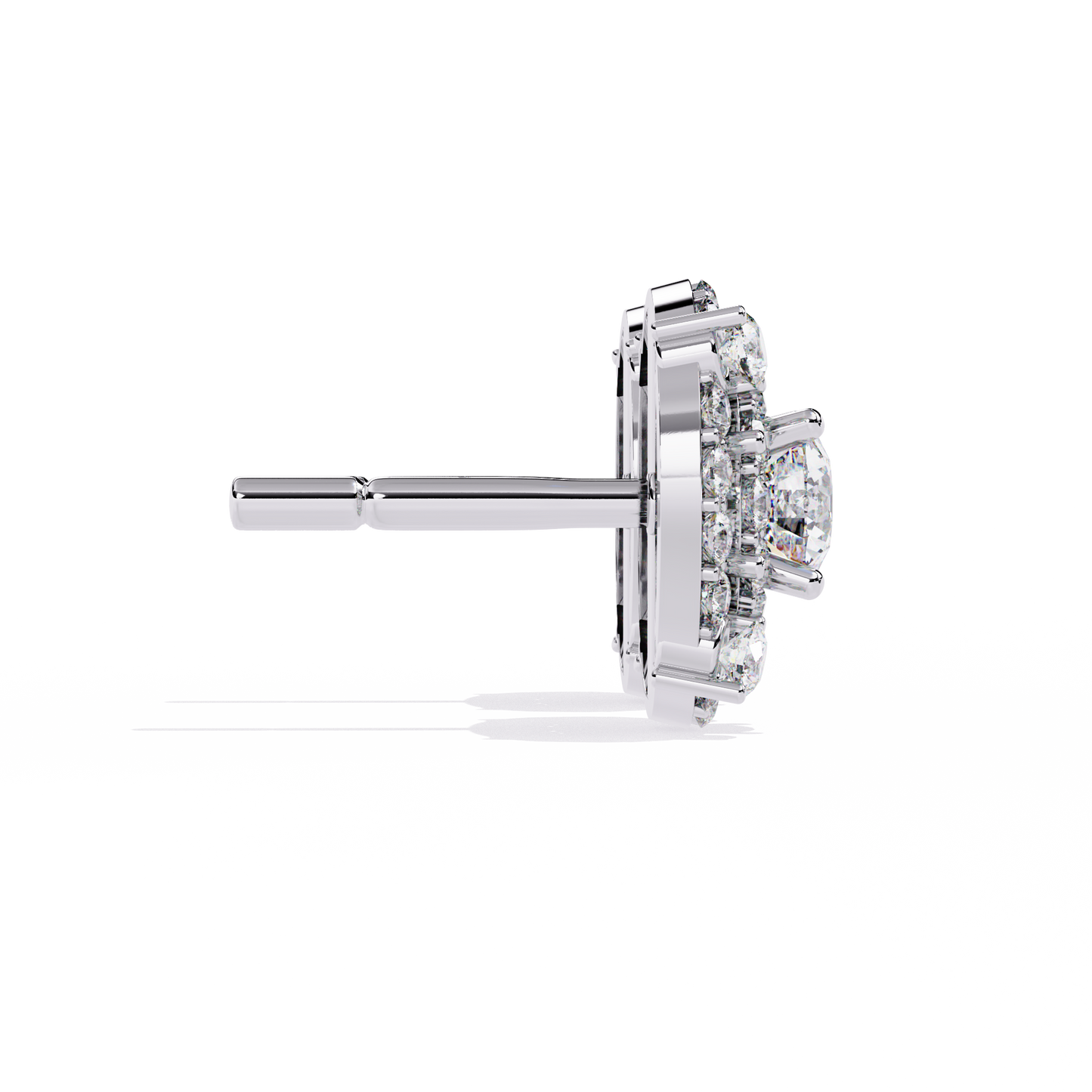 2.29 Ct Round Cut Lab Grown  Diamond Antique Cluster Prong Set Minimalist Daily Wear Stud Earring