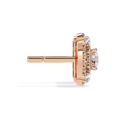 2.29 Ct Round Cut Lab Grown  Diamond Antique Cluster Prong Set Minimalist Daily Wear Stud Earring