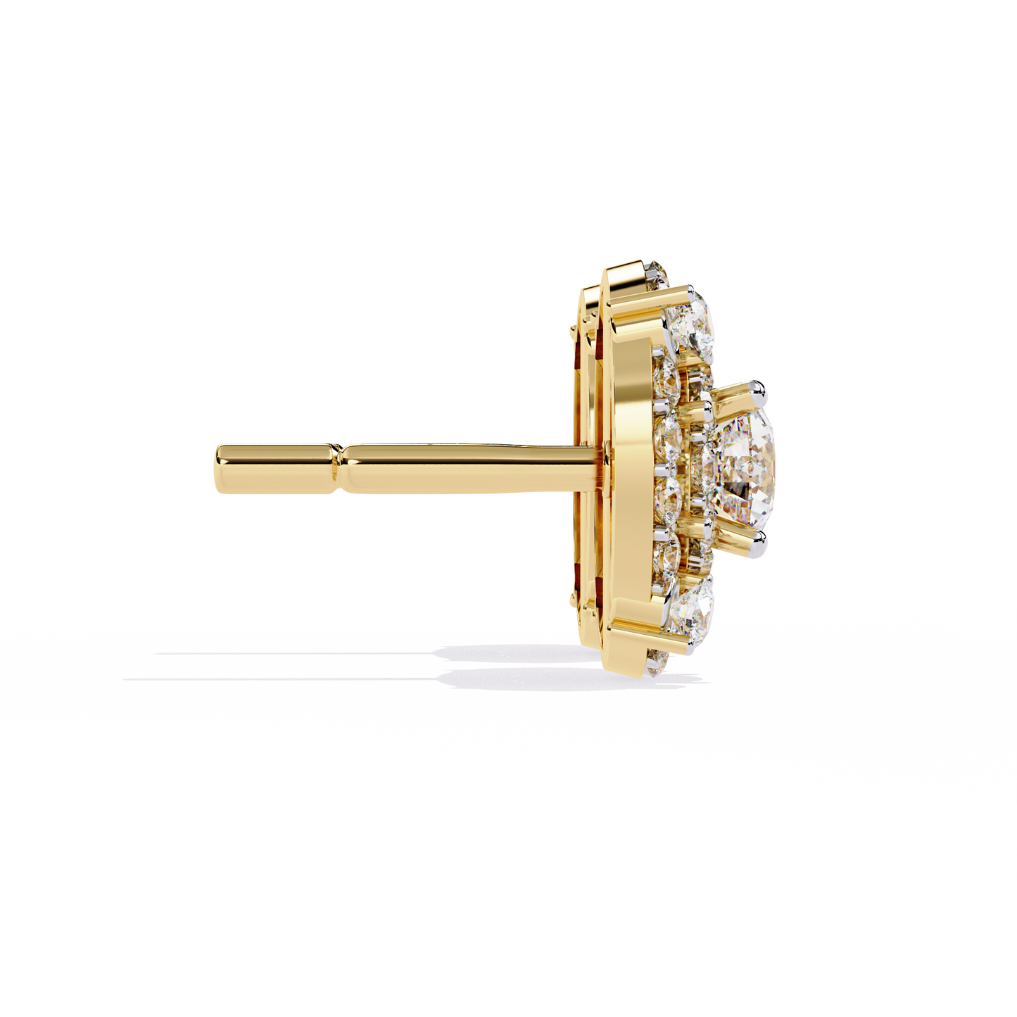 2.29 Ct Round Cut Lab Grown  Diamond Antique Cluster Prong Set Minimalist Daily Wear Stud Earring