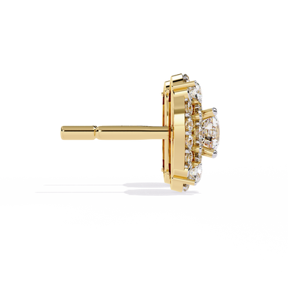 2.29 Ct Round Cut Lab Grown  Diamond Antique Cluster Prong Set Minimalist Daily Wear Stud Earring