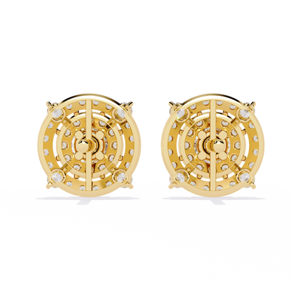 2.29 Ct Round Cut Lab Grown  Diamond Antique Cluster Prong Set Minimalist Daily Wear Stud Earring