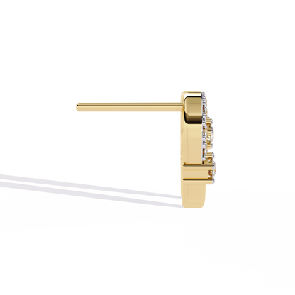 Round Cut Natural & Lab Grown Diamond  Antique Prong Set Unique Party Wear Stud Earring For Her