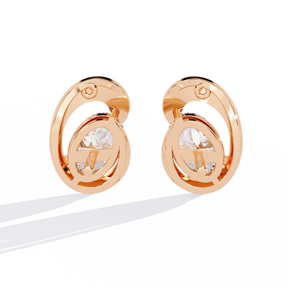 Solitaire 1.32Ct Oval Cut Lab Grown Diamond Antique Cluster Elegant Dainty Daily Wear Stud Earring Gift For Her