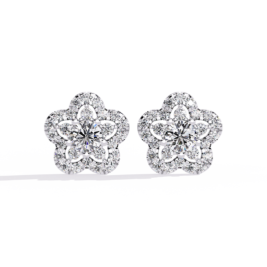 Prong Set Round Cut Daimond Star Shape Minimalist Vintage Push Back Sparkling Classic Daily Wear Dainty Stud Earring