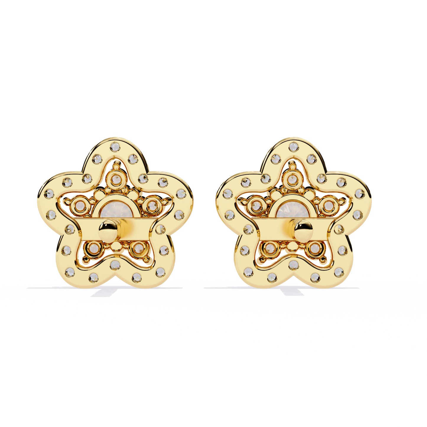 Prong Set Round Cut Daimond Star Shape Minimalist Vintage Push Back Sparkling Classic Daily Wear Dainty Stud Earring