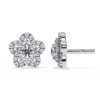 Prong Set Round Cut Daimond Star Shape Minimalist Vintage Push Back Sparkling Classic Daily Wear Dainty Stud Earring