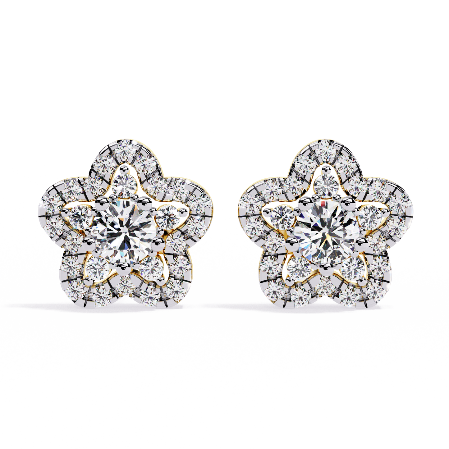 Prong Set Round Cut Daimond Star Shape Minimalist Vintage Push Back Sparkling Classic Daily Wear Dainty Stud Earring