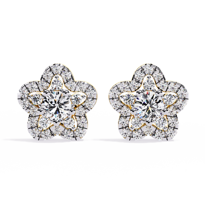 Prong Set Round Cut Daimond Star Shape Minimalist Vintage Push Back Sparkling Classic Daily Wear Dainty Stud Earring