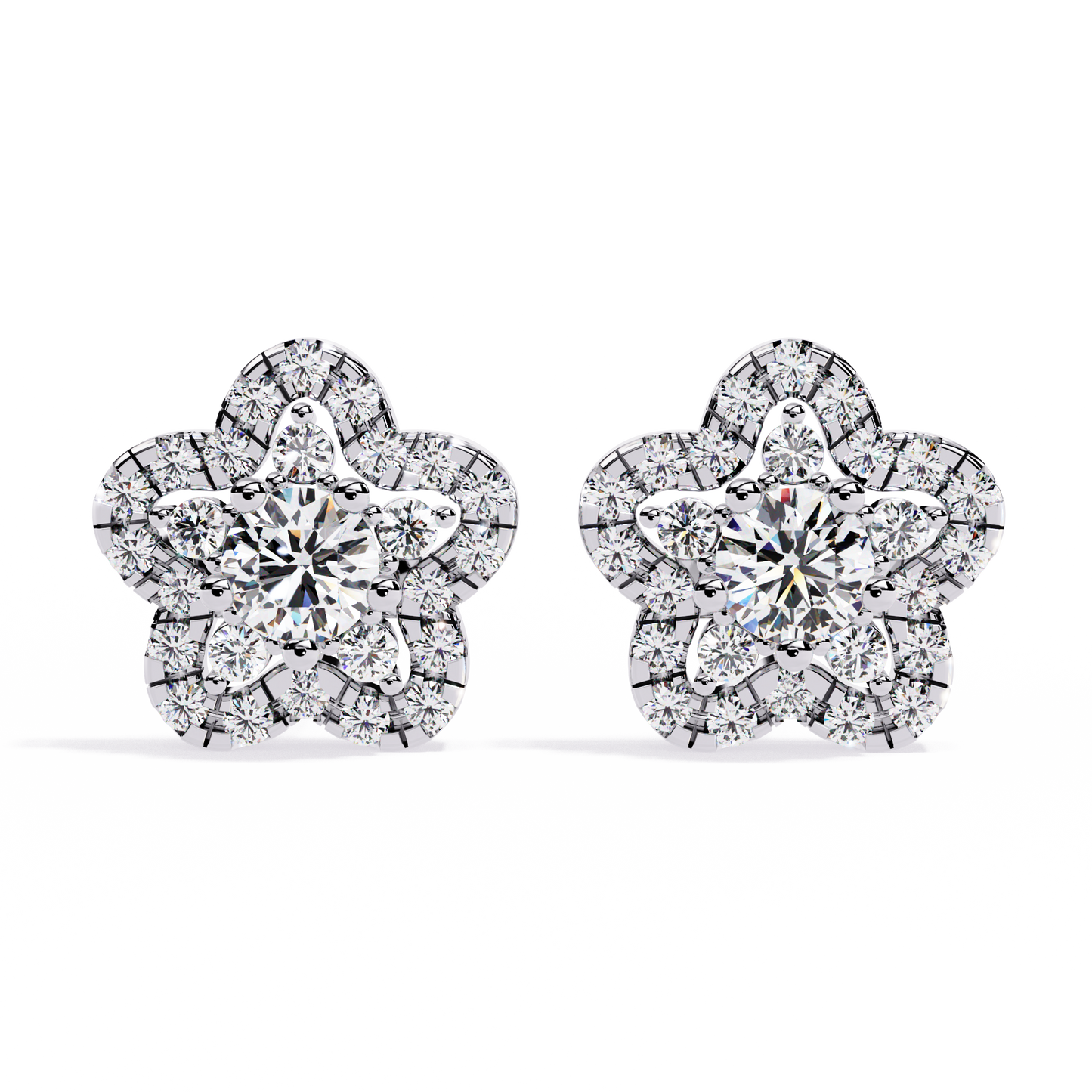 Prong Set Round Cut Daimond Star Shape Minimalist Vintage Push Back Sparkling Classic Daily Wear Dainty Stud Earring